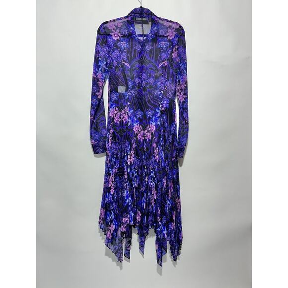 NWT Versace 40 US 4 Runway SS23 Plisse Dress All Over Orchid Purple $5,425 - Picture 7 of 16